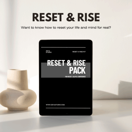 Reset & Rise printable planner bundle – includes daily planner, journal, trackers and affirmation cards in A5 PDF